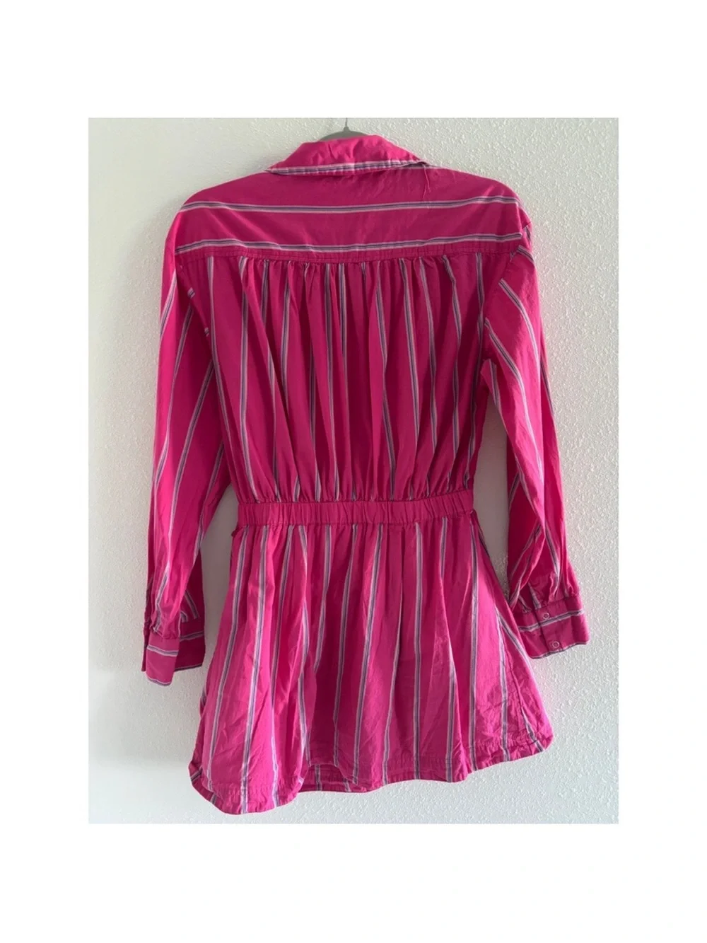 Free People Hot Pink Striped Mini Dress